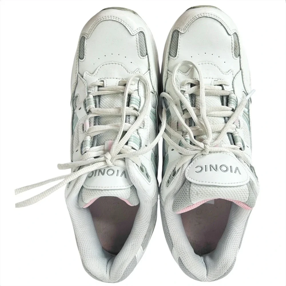 Vionic Walker Sneakers Women 11‎ White Leather Orthotic Arch Support Shoes